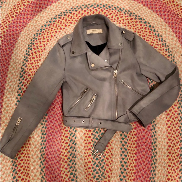 Zara Jackets & Blazers - Powder blur Zara moto jacket
